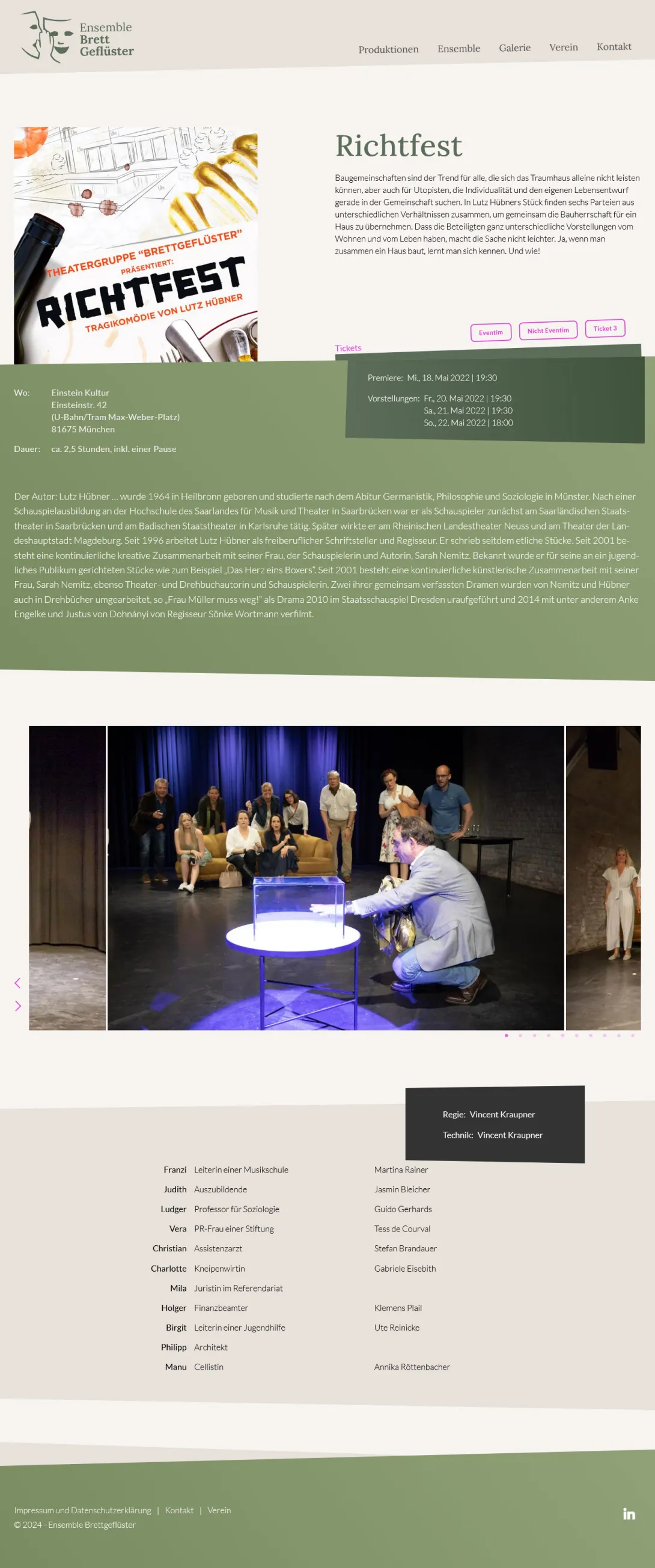 Screenshot der fertigen Website von Ensemble Brettgeflüster unter Drupal 10.