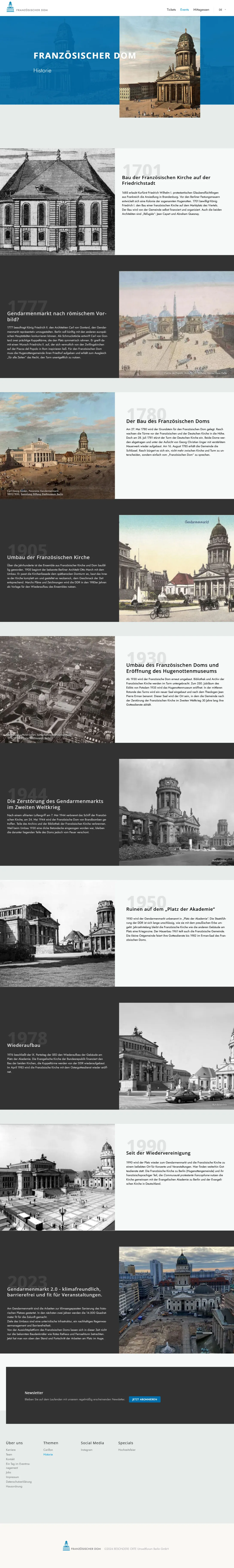 Screenshot der fertigen Website von Französischer Dom unter Drupal 10.