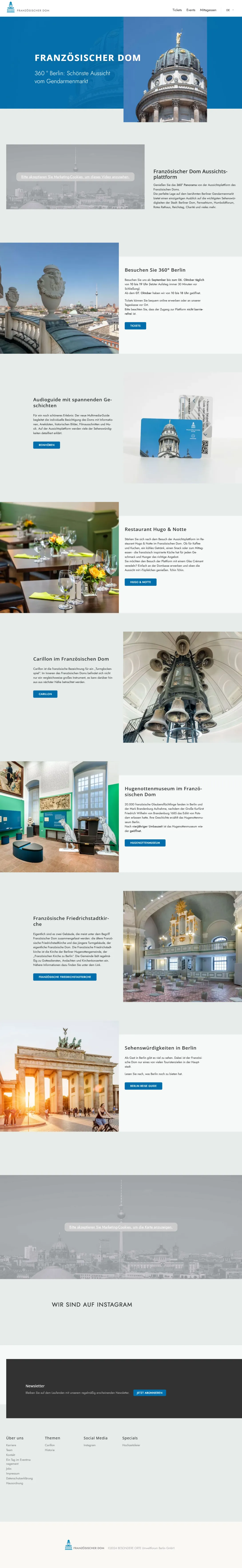 Screenshot der fertigen Website von Französischer Dom unter Drupal 10.